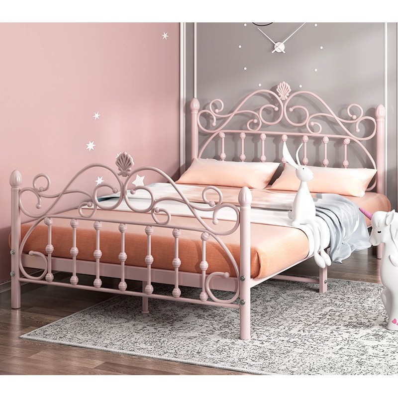 Princess Pink Wrought Iron Bed Frame