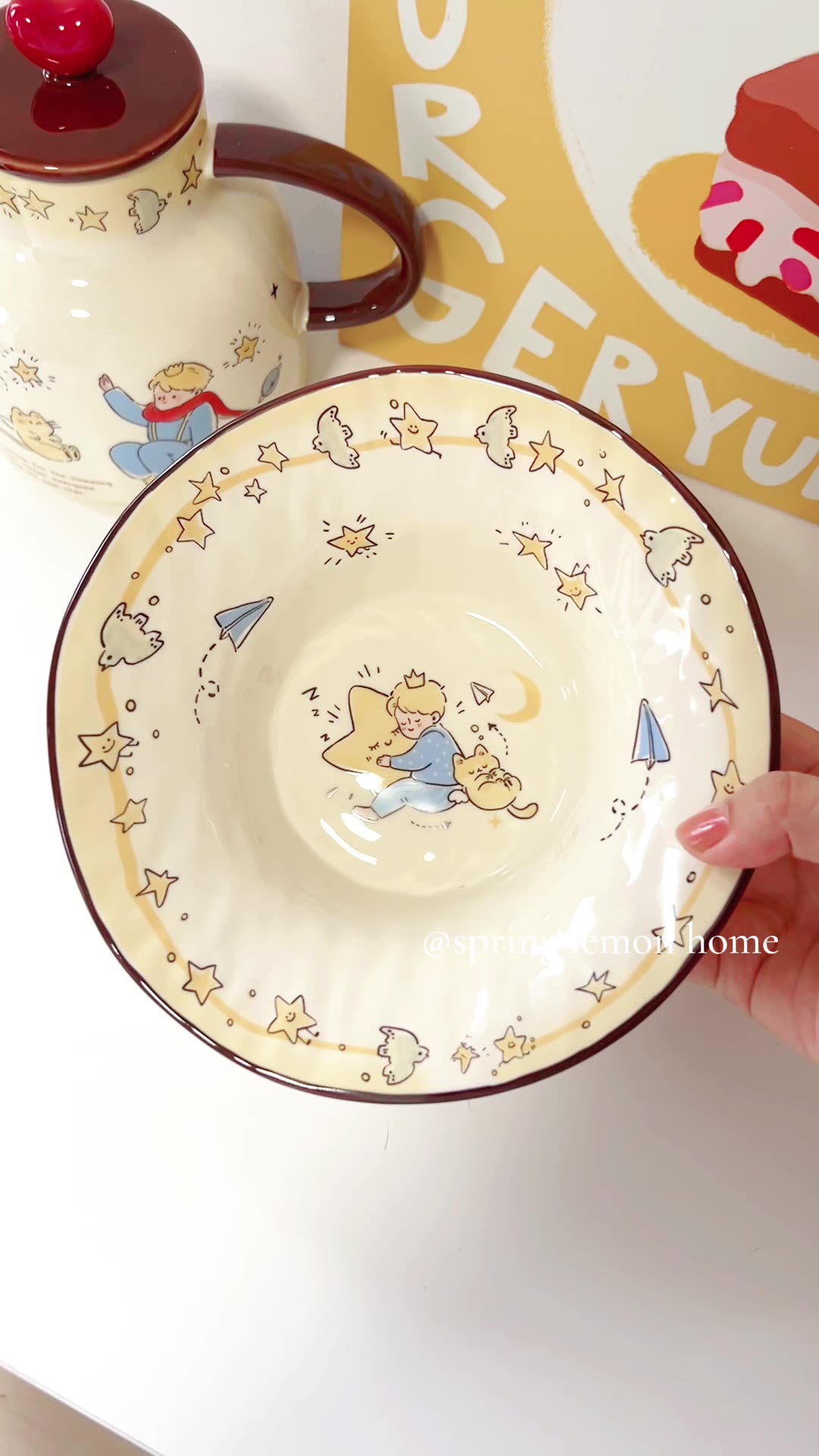 🔥New 🍜8'' cartoon ceramic ramen bowl#ceramicbowl#bowl #cutebowl #bigbowl #ramenbowl #soupbowl #noodlesbowl #porridgebowl #breakfastbowl #pastabowl #saladbowl #fruitbowl #mangkukseramik#mangkuk #mangkukmee #shopee #shopeeMY #shopeevideo