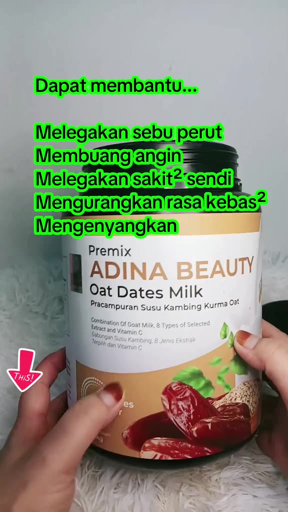 boleh dijadikan sarapan ataupun diminum malam sebelum tidur...ADDINA BEAUTY KURMA OAT MERUPAKAN MAKANAN TAMBAHAN       .  ゚          🔥   #addinabeauty #addina #beauty #susukambing #kurma #oat #foryou #fypage #fyp #affiliate #affiliatemarketing #a...