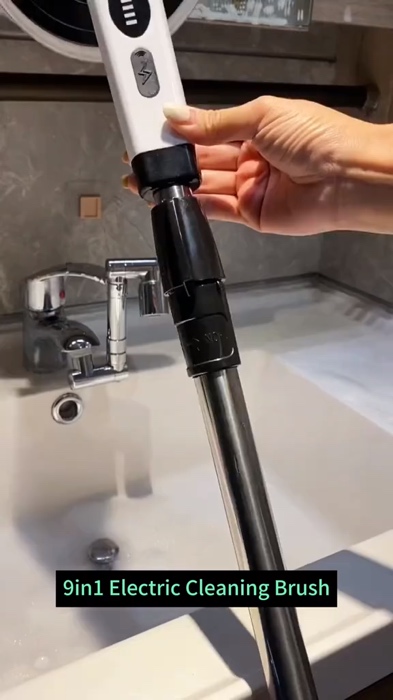 9 in 1 Electric Cleaning Brush Rechargeable Wireless Spin Scrubber Power Brush Shower Bathroom #rechargeble #cleaningbrush #cordless #bathroom