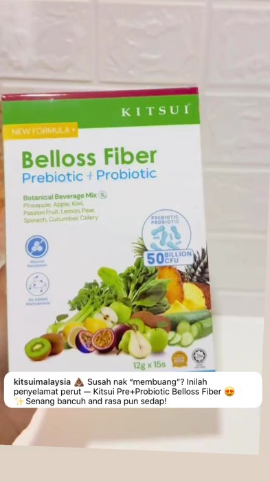 Kitsui Belloss fiber #belloss #fiber #kitsui #probiotic #prebiotic #kurus #sihat #melawaskan #cantik #kesihatan