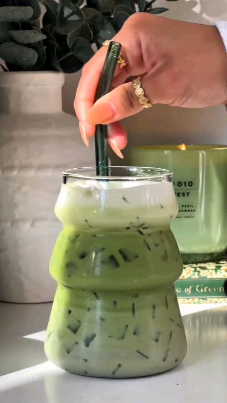 #Gelas estetik..lawa sangat..#gelas minum #matcha. #glass #cup.