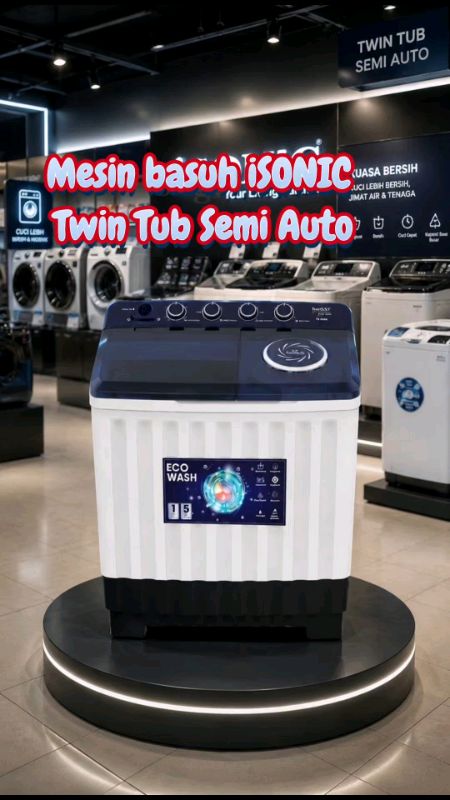 #isonic #mesinbasuh #twintub #semiauto #ecowash #mesinbasuhmurah #mesinbasuhviral #barangrumah #rumahcantik #dobi