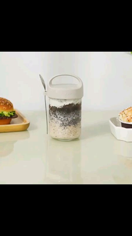 430ml Overnight Oatmeal Cup Portable Yogurt Cereal Breakfast Mug Bottle Container Bekas Makanan 早餐杯
