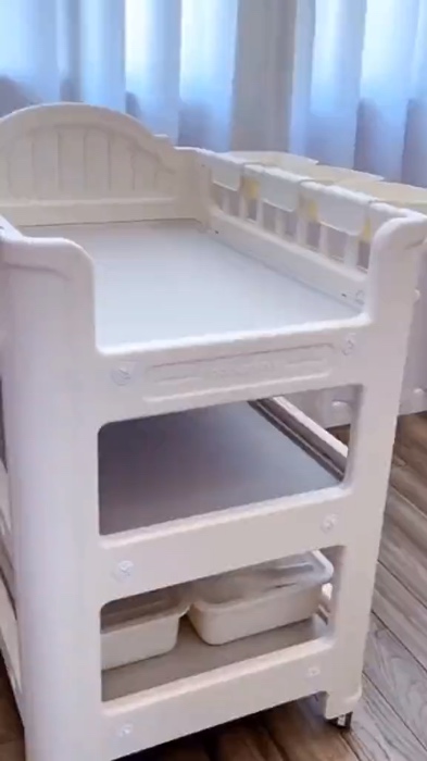 ￼THE Unique Design Comfortable Multipurpose Baby Diaper Changing Table Newborn Baby Diapers Storage #viral #baby #berkualiti #premium #senang