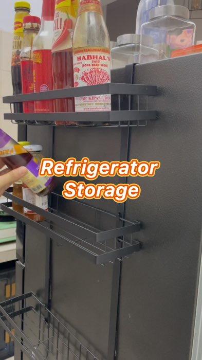 Refrigerator storage rack, kukuh dan tahan lasak #Home #kitchenstorage #refrigeratorstorage