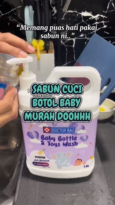 Berbaloi sangat dengan harga bawah RM10 ni dapat 1.8L sabun. Banyak kan 😍 #sabunbotol #sabunbotolbaby #babybottlewash #babybottlecleaner