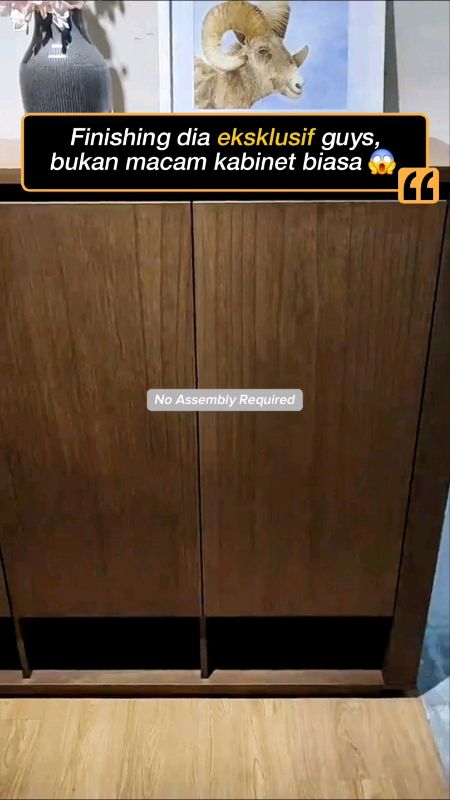 Kabinet Kasut Solid Walnut premium, rekaan tahan lasak 43kg buatan Malaysia. Tiga pintu #shoecabinet #rakkasut