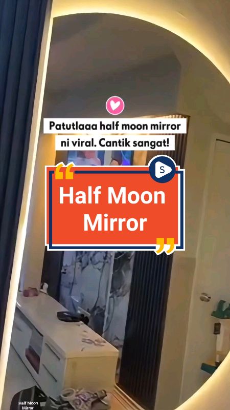 Half moon mirror viral size besar #shopeebazarhebatramadan #shopeehaul #mirror #halfmoonmirror #cerminviral #cermindinding #ummidaddy