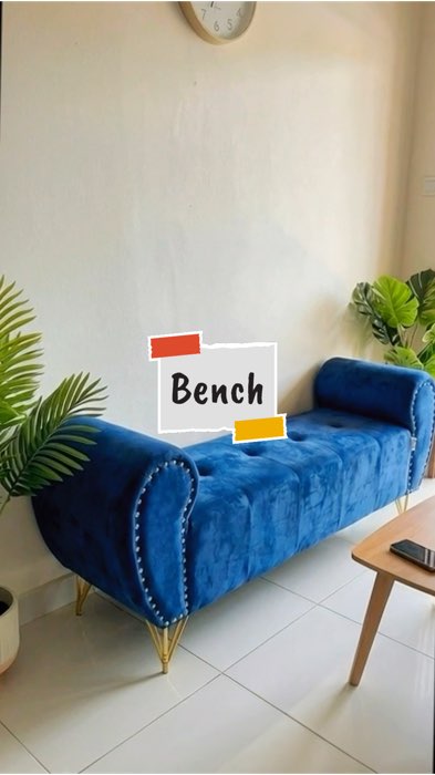 Bench Chair Long Stool with Metal Leg Sofa For Two Adult