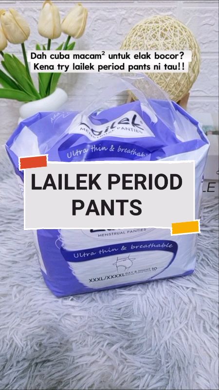 #lailek #lailekmenstrualpants #periodpad #period #datangbulan #berpantang #menstrual