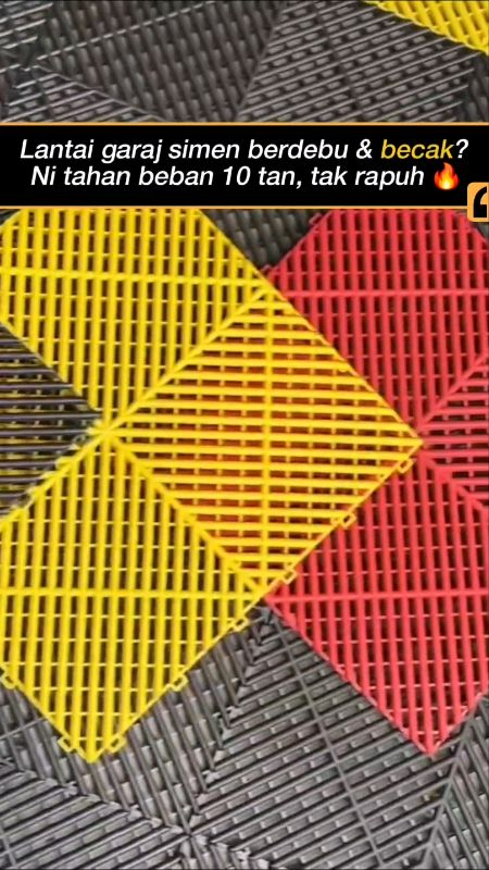 Interlocking Mat 40x40x1.8cm 37pcs. Tahan 10tan, high temp, non-fading & anti-deformation #LantaiGaraj #InterlockingMat #GarageFlooring