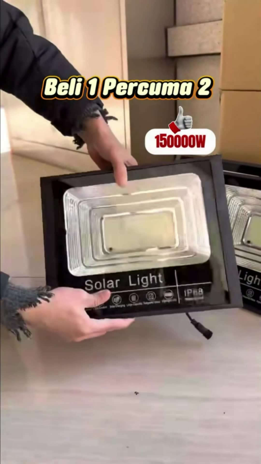 【BUY 1 TAKE 1】Lampu solar outdoor waterproof 50000W LED Solar Spotlight lampu solar IP67 Waterproof solar Street light